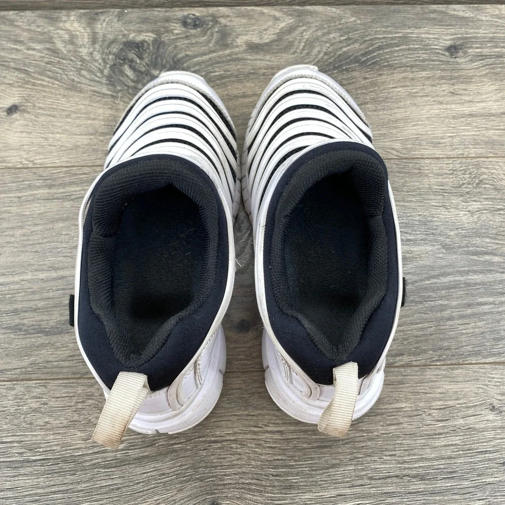 Nike Dynamo Free‎ Kids Sneakers White Black Slip On Shoes 3Y 343738-100